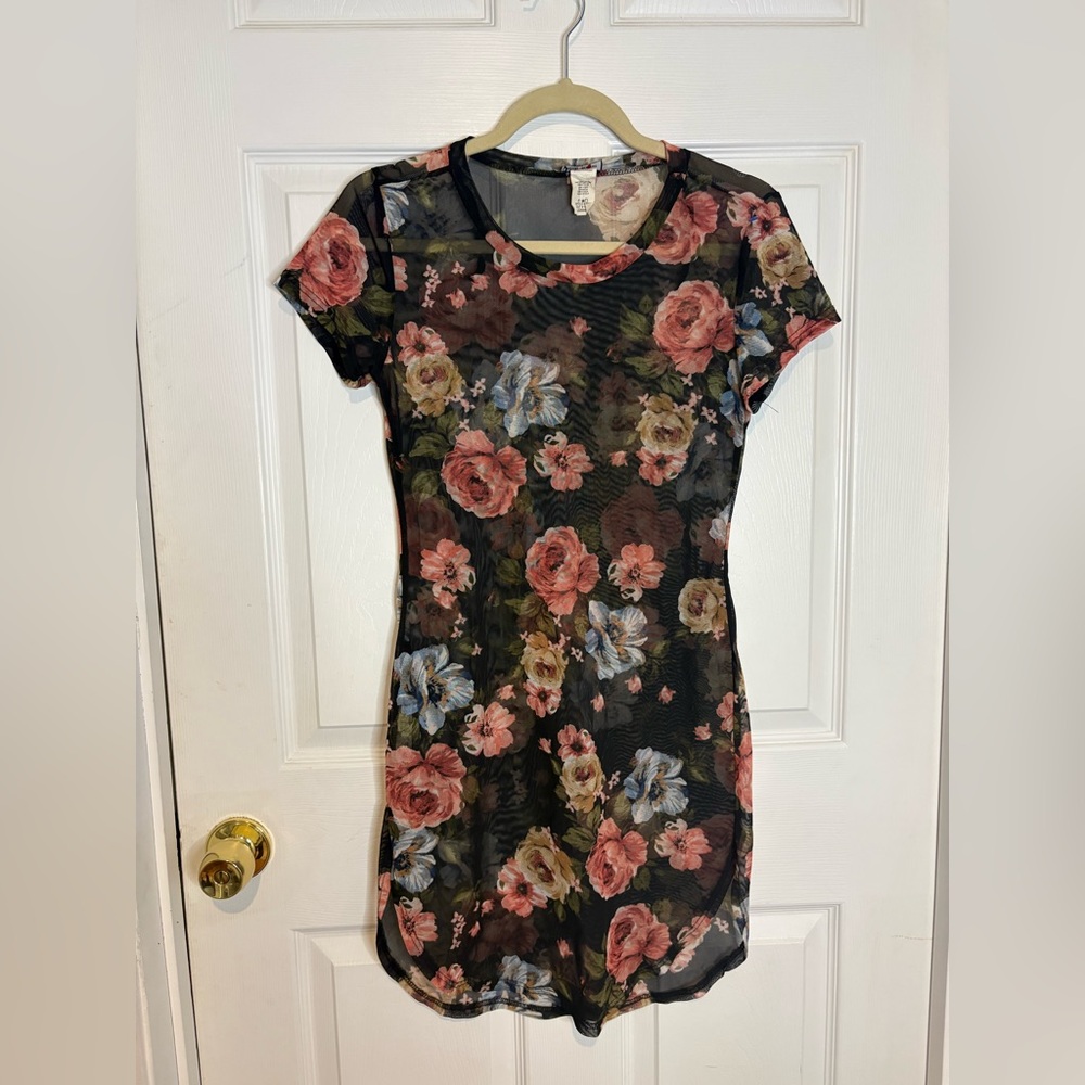 Fashion Magazine Black Floral Mini Dress